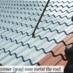 Metal Tile Roof During NXT Metal Primer Application